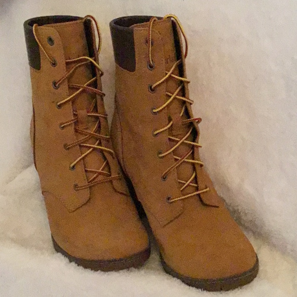 Timberland, high heeled boots.